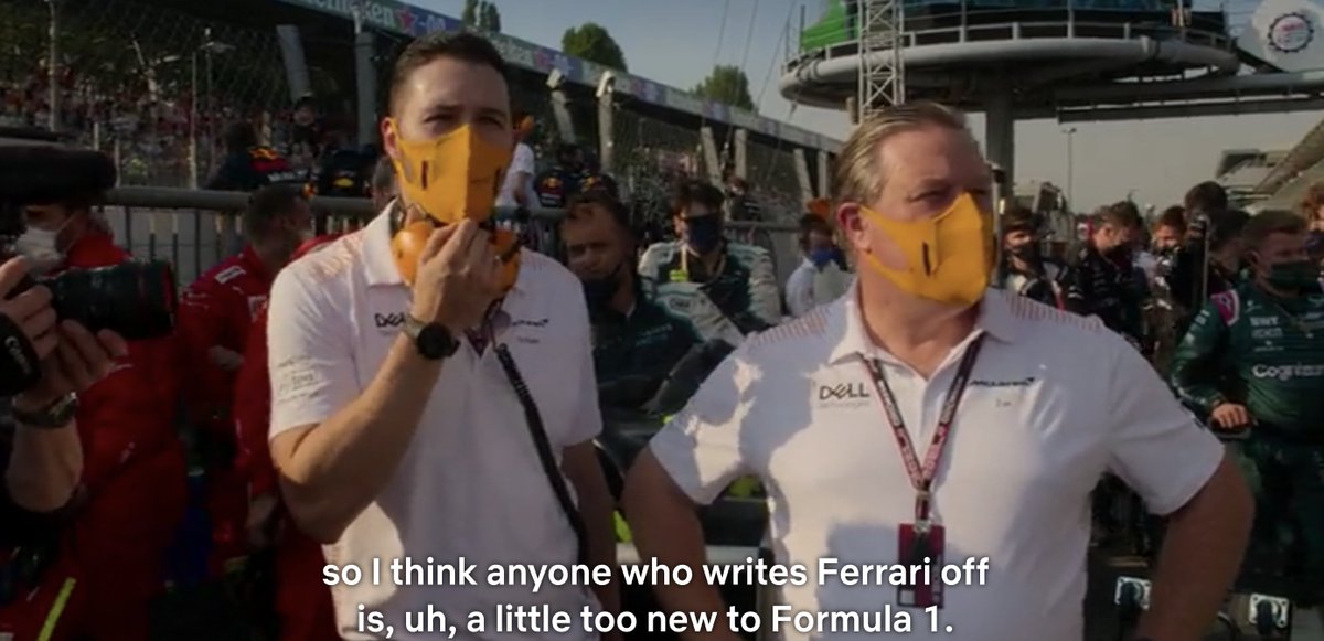 F101_Tifosi's tweet photo. DTS S4 E5 

"Anyone who writes Ferrari off is, uh, a little too new to Formula 1" 

Truer words have not been spoken. 

#BahrainGP #Ferrari #dts4 https://t.co/r56tLBCwMi