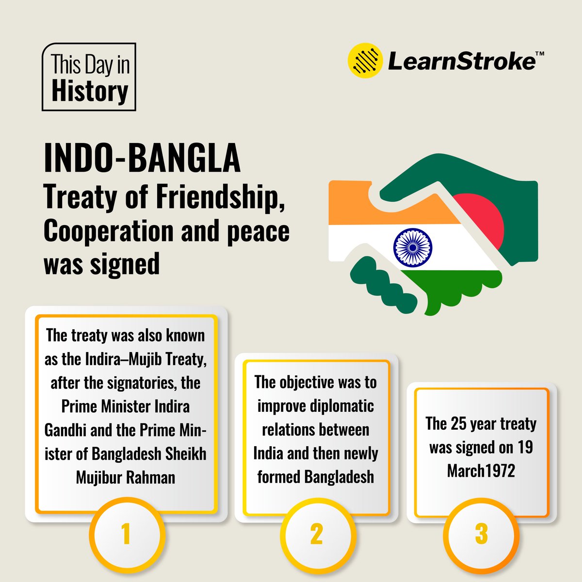 Though tensions at borders are faced by every countries, India and Bangladesh at the same time shares a good diplomatic friendship. Today marks the beginning of that friendship.

#IndoBangladeshFriendship #learnstrokeias #currentaffairs #ias #india