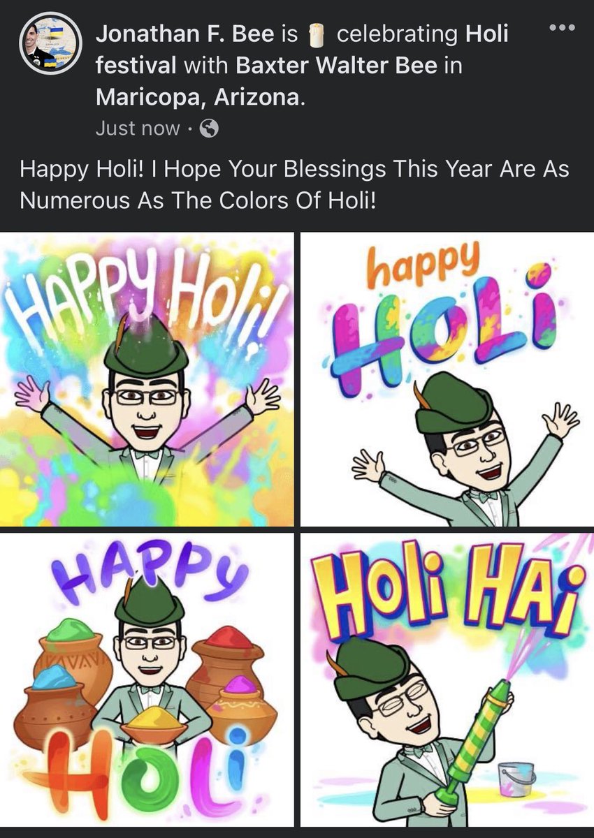 JonathanFBee's tweet image. #HappyHoli! #I #Hope #Your #Blessings #This #Year #Are #As #Numerous #As #The #Colors #Of #Holi!