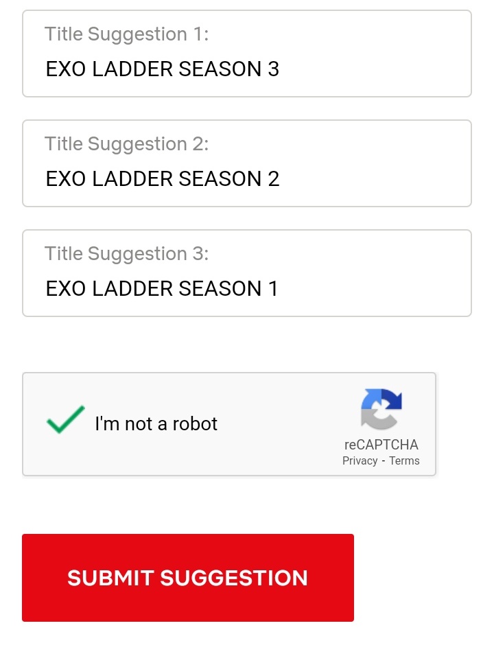 EVSS1485's tweet photo. EXOLs, let's try this option. Mass request EXO Ladder S1, S2 &amp; S3 on Netflix!! 

https://t.co/RrEFNmbcpm

Hope this work���
#EXOLadderS3ForGLOBALFans 
#GlobalEXOLsMatter
#EXO @weareoneEXO https://t.co/Zk55oIOpm7