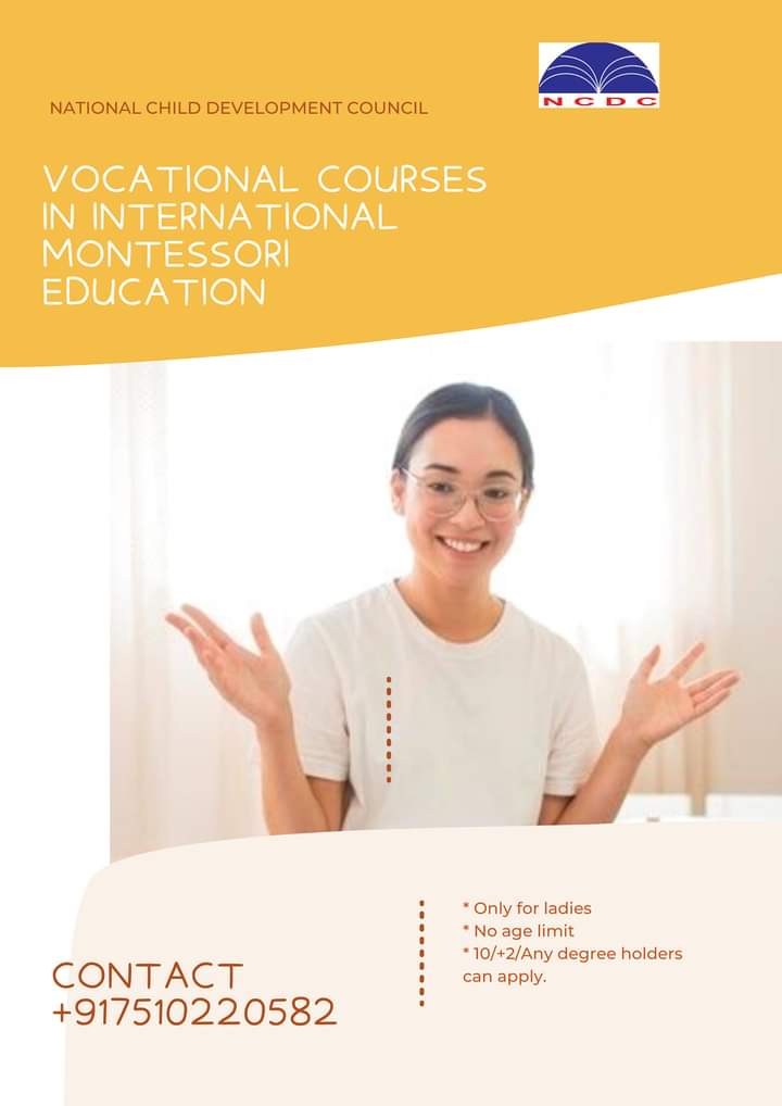 Give wings to your ambition - Join the International Montessori Education Courses, a 12 months course at an affordable price. 
#onlineclasses #montessori #teaching 
National Child Development Council    wa.me/+917510220582         
ncdconline.org