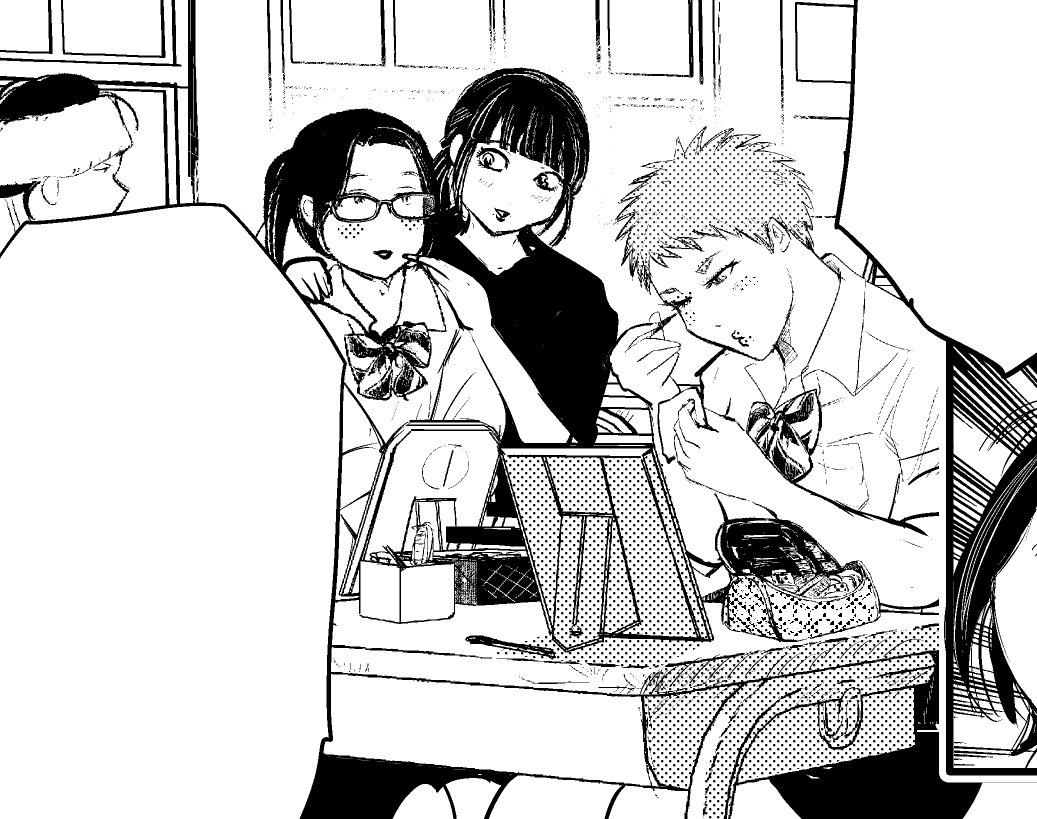 164話。今週のお気に入りコマ。
「青葉西高校メイクアップ部」という漫画も描いてみたい。
#もういっぽん 