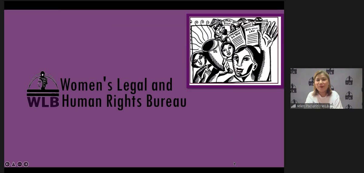 geoladiesph's tweet photo. Ms. Jelen Paclarin shares about Women's Legal & Human Rights Bureau, formed by feminist human rights advocates wanting to effectively address the prejudices suffered by Filipino women before the law and in the legal system. #BreakTheBiasedMap #IWD2022 #WomeninLegal #feminist https://t.co/d6DCLqUPSp