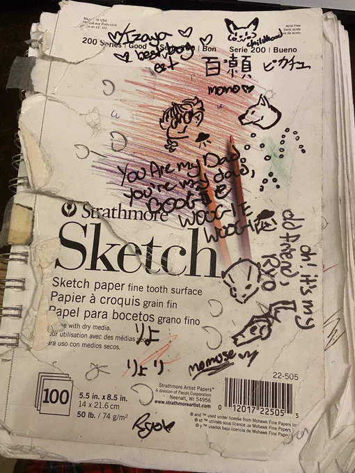 you know your middle school sketchbook was well loved when it literally looks like this 