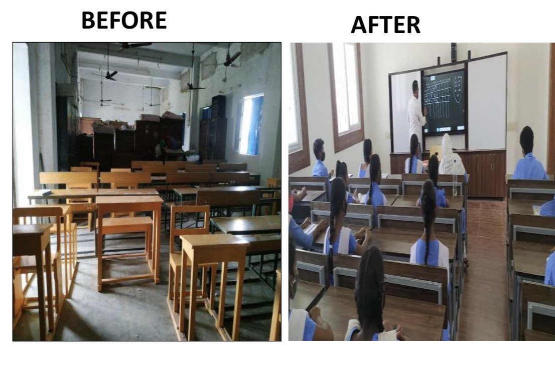 AnanyaDasIAS's tweet photo. Glimpses from the ongoing works under 5T High school transformation in CMC area. Good work by the team 😊👍🏻 https://t.co/PSzgt0Xtgf