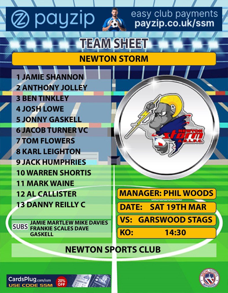 Team news our Eric skeech memorial squad for our game against @GarswoodStagsRL this week #rugbyleague #upthestorm