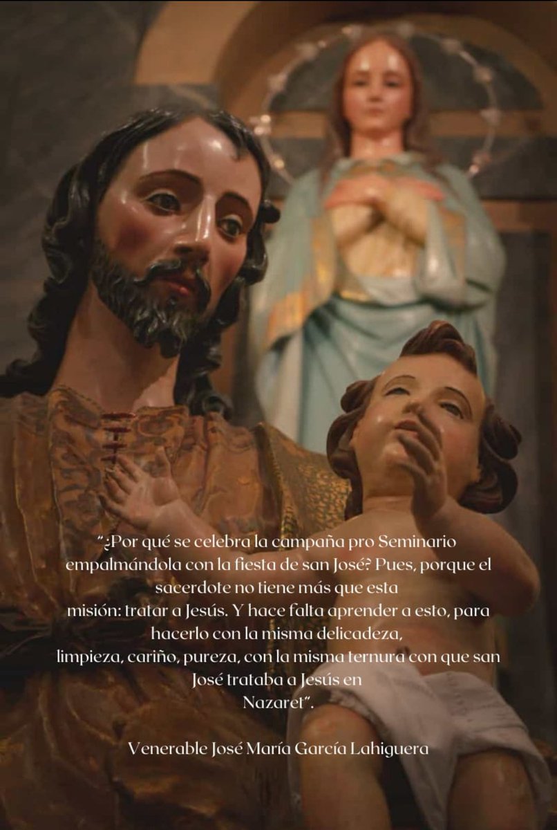 ¡Feliz día de San José, nuestro querido patrón!

Pedid mucho hoy por el Seminario 🙏🏼