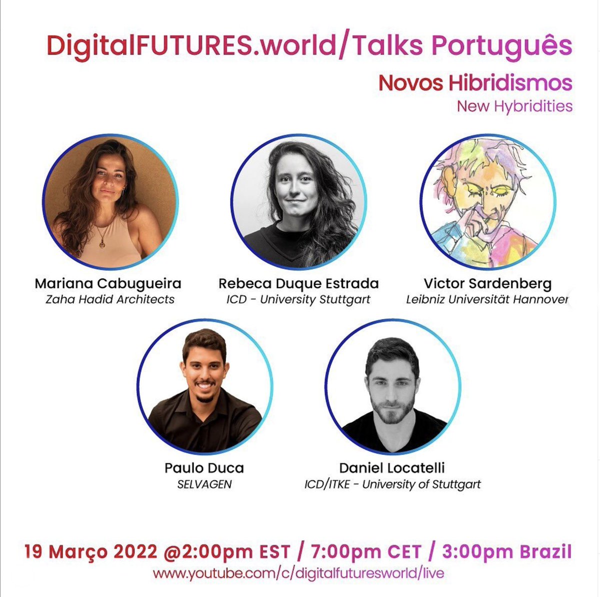 EXC_IntCDC's tweet image. Don&apos;t miss the first #TalksPortugues @_DigitalFUTURES where #IntCDC researcher Rebeca Duque Estrada &amp;amp; Daniel Locatelli @icdstuttgart will participate!

⏰ Today at 7:00 pm CET

🔗 instagram.com/p/CbLeOh3BkOQ/
🔗 instagram.com/p/CbLY0aisEi0/

#computationaldesign #computationalconstruction