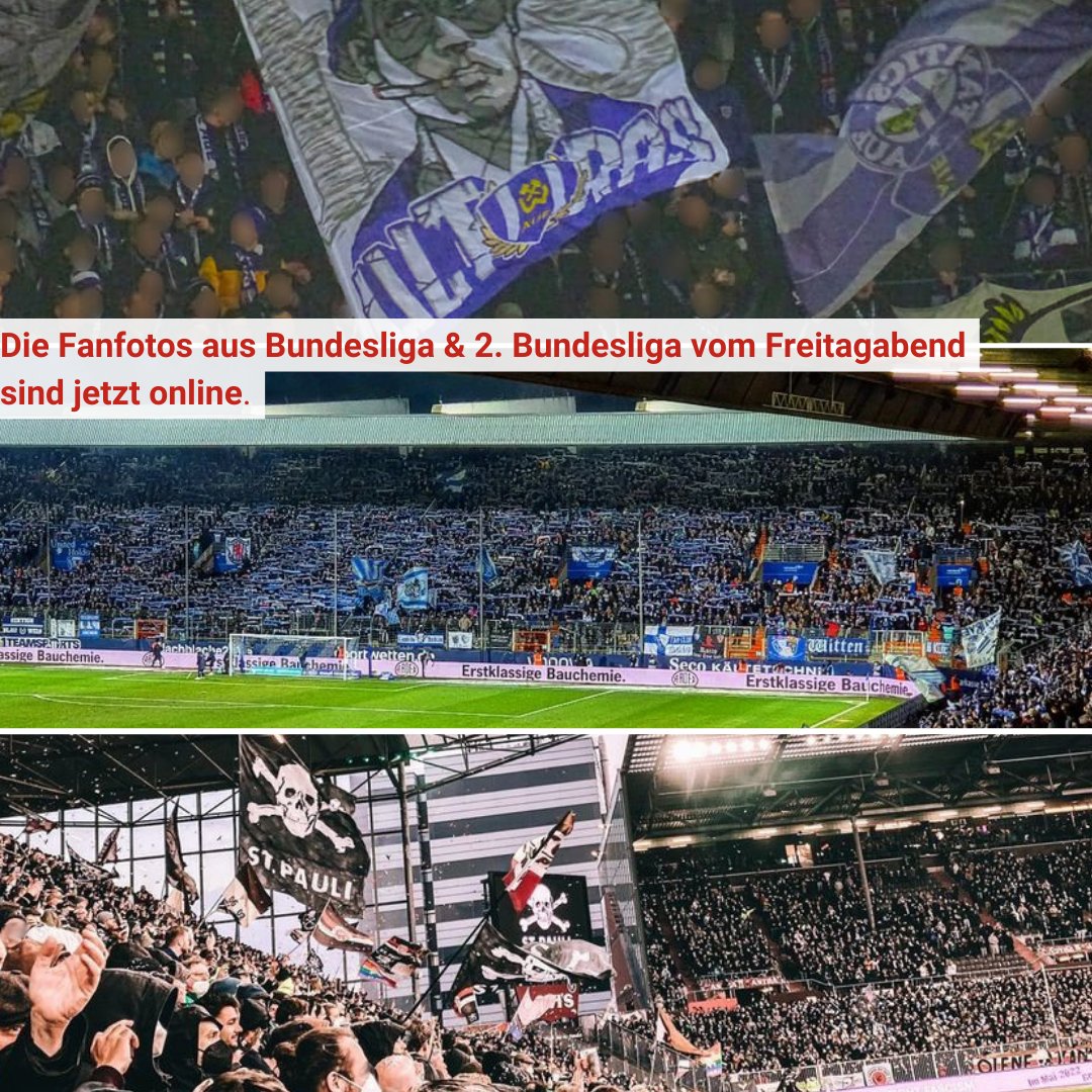 FasziFankurve's tweet photo. Die Fanfotos der #Bundesliga- & #2Bundesliga -Partien vom Freitagabend sind jetzt online: #BOCBMG #FCSPFCH #AUEKSC https://t.co/YnySRCRByu https://t.co/2SmI30GyN3