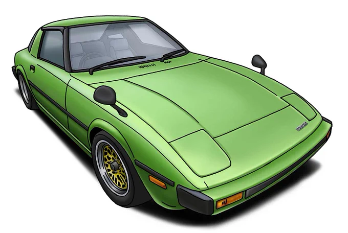 マツダ サバンナ RXー7 SA22C (1978年)
新世代ロータリースポーツとして登場した初代RX-7。12Aロータリーやフロントミッドシップ、リトラクタブルライトのスーパーカールックなど、まさにピュアスポーツといえる内容で'78年3月に衝撃のデビューを飾る。後にターボモデルを追加し、レースでも活躍した。 