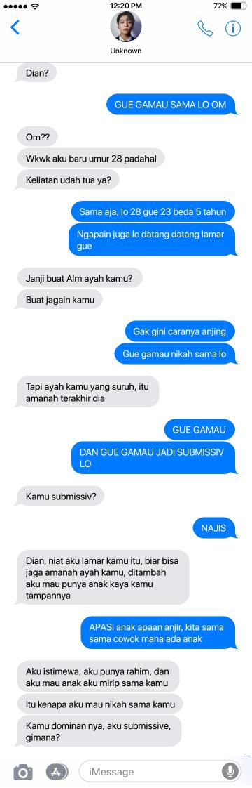 arunikaliebe's tweet image. [ TAEKOOK local AU ] 

Hidup itu seperti sebuah prolog dan epilog; Harus di awali untuk sebuah kisah panjang dan alur yang menemani sampai akhir, seperti Awal Dian Nafeeza bertemu Arsya Abinaya.

"Kamu dominan aku submissive, gimana?"
