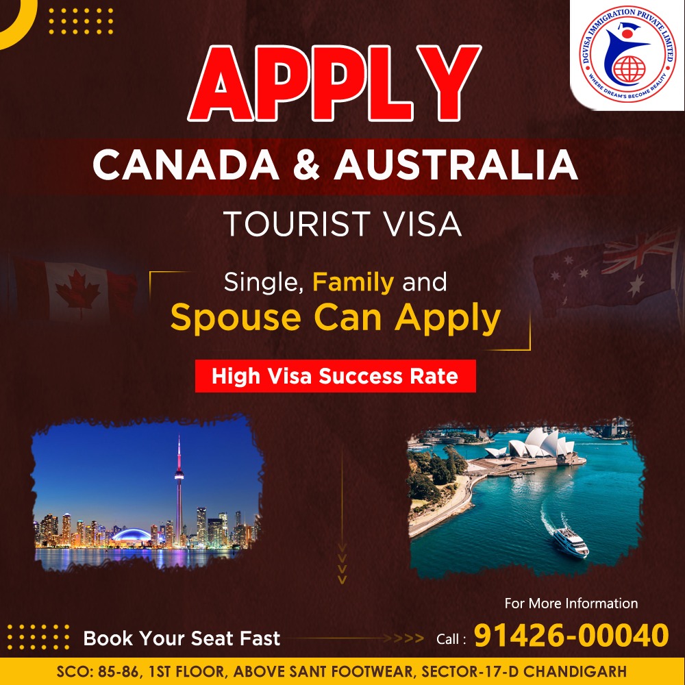 DgVisa's tweet photo. Apply for Canada and Australia Tourist Visa!

Single, family, spouse can apply.
.
.
For more information, call us at: +919142600040
.
.
.
#dgvisaimmigration #dgvisa #immigration #consultants #immigrationconsultants #basedinchandigarh #studyvisaexpert #australia #study https://t.co/WEipqlJs6z