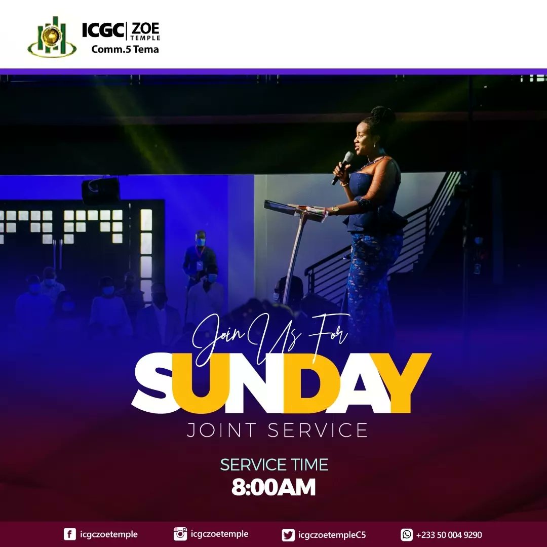 Awurabapreba's tweet photo. Please join us for Service tomorrow morning @ ICGC ZOE TEMPLE, GOD bless you, Amen!
#WeAreICGC
#ZoeSundayService
#PleaseDontMissOut https://t.co/lmakOBvu3X