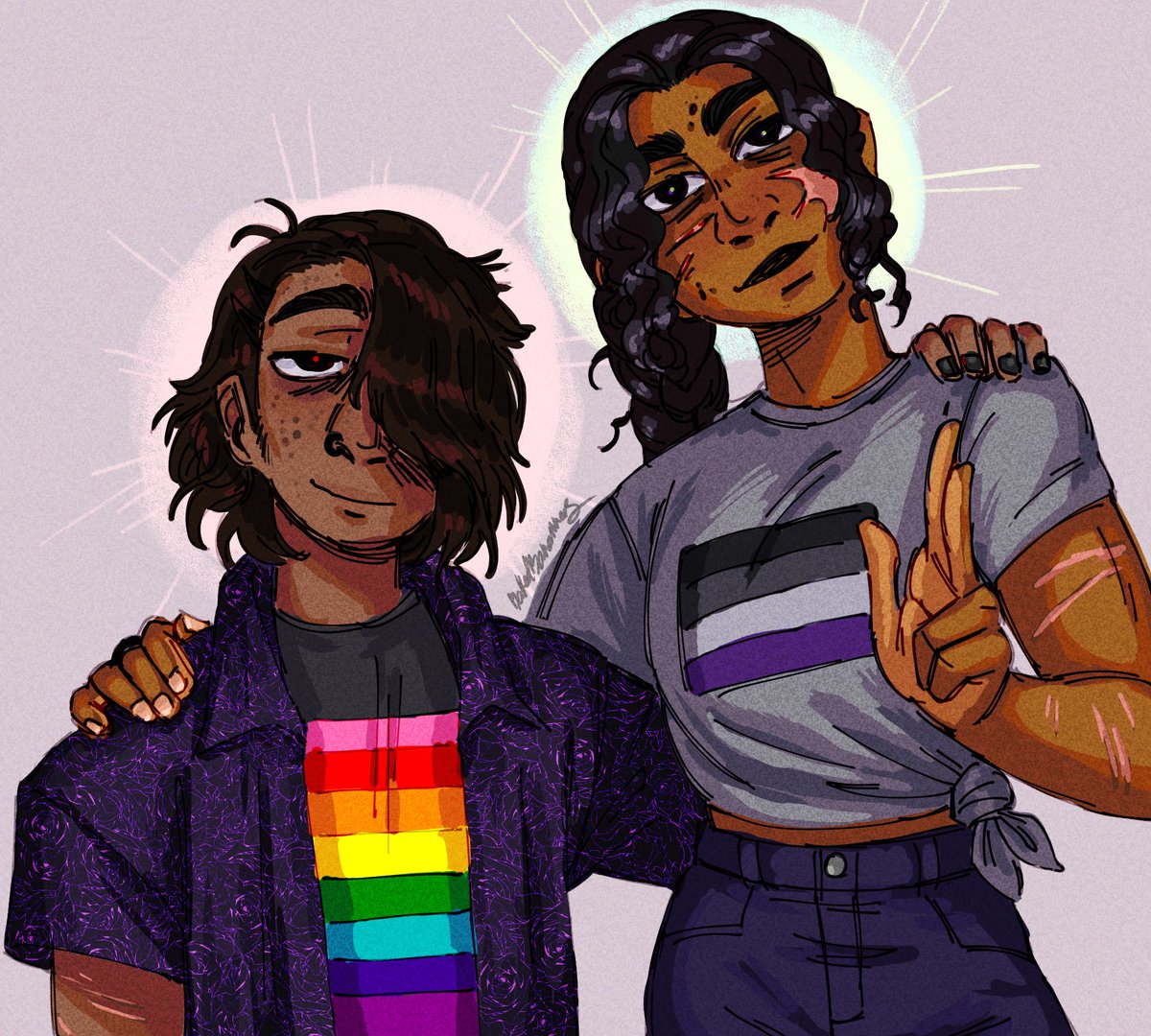 76. Nico and Reyna on their way to Pride together. #pjo. 