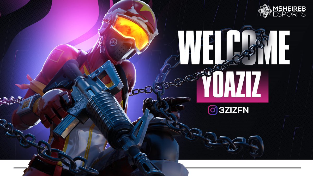 MsheirebE's tweet photo. We are happy to announce our new fortnite player YOAZIZ
•
يسرنا ان نرحب بانضمام لاعب فورتنايت الجديد YOAZIZ ونتمنى له كامل التوفيق والنجاح 
Welcome to #MSHES 💜 https://t.co/eBd5RHudTH