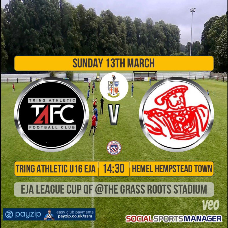 U16s welcome our noisy neighbours @HemelEja in the League Cup QF, one more strong performance needed, boys have already knocked out some big teams in previous rounds, none will be sweeter if we can make the semis ⚽️🏆⚽️ @EjaFootball @tringathletic 🔴⚫️ #respect #stayhumble #tafc