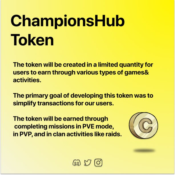 Introduction of CHT token ⚔️

#CNFT #cnftproject #CardanoADA #CNFTCollection #NFTs #ChampionsHub