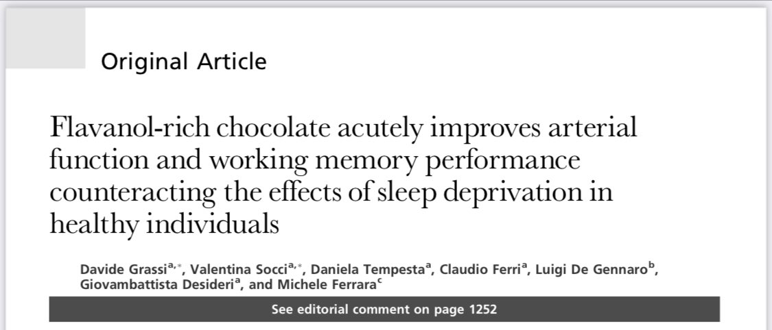 AntelmPujol's tweet photo. 🍫 ¿COMER CHOCOLATE PARA REDUCIR EL IMPACTO NEGATIVO EN EL RENDIMIENTO COGNITIVO DE UNA NOCE SIN DORMIR?

👉🏻El chocolate es uno de los alimentos más deseados. Después de largos turnos ,nocturnos o jornadas 24/36h puede apetecernos chocolate

⚠️ ¿Tiene beneficios comer chocolate? https://t.co/MIogjWZY9F