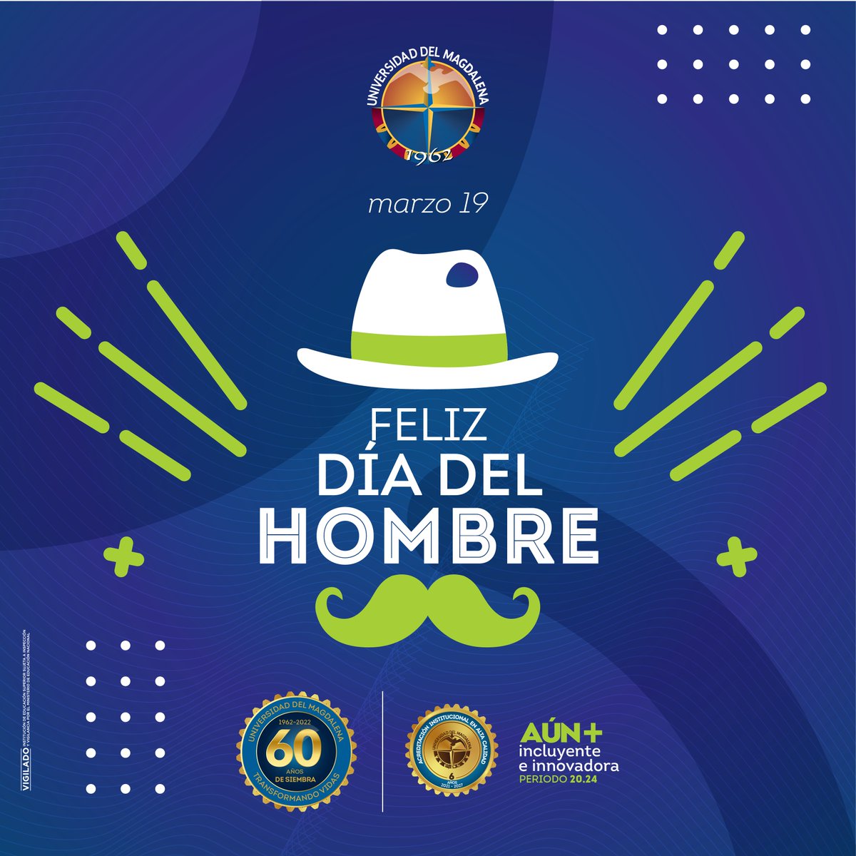 Unimagdalena's tweet photo. Hoy exaltamos a aquellos que se esfuerzan a diario y enfrentan nuevos retos, quienes alegran cada momento y nos inspiran. Gracias por ser pieza fundamental en la construcción de sueños y demostrar que con su apoyo los días en la Alma Mater son mejores 💙.

¡Feliz #DíaDelHombre!💪 https://t.co/eZratsMLom