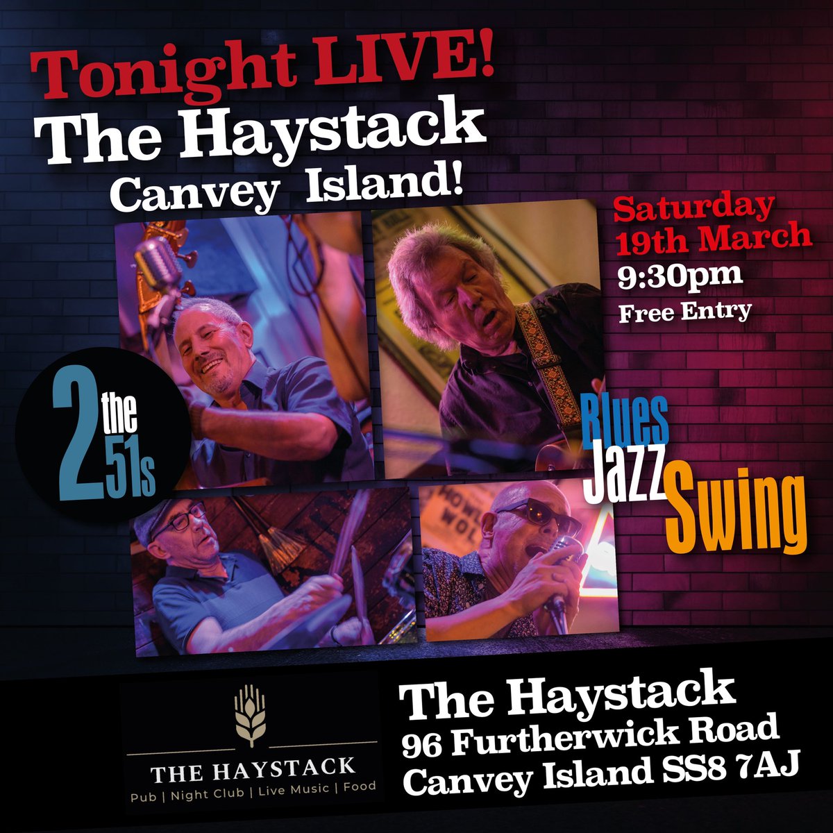 the251s's tweet photo. People of Canvey Island! 
Tonight is THE night. 
Two sets of hot jumping Blues, Jazz and Swing being dispensed at the legendary Haystack Pub right in the throbbing heart of Oil City's downtown! 
#Blues #jazz #swing
#dancing
#canveyisland
The Haystack Pub Canvey Island https://t.co/mAlGukBwdj