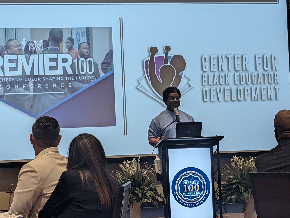 Mr_JohnsonPES's tweet photo. "The Purest form of activism is teaching black children well." #Premier100Conference @Premier100_R2 @CenterBlackEd @RichlandTwo https://t.co/D8eahBEMMV