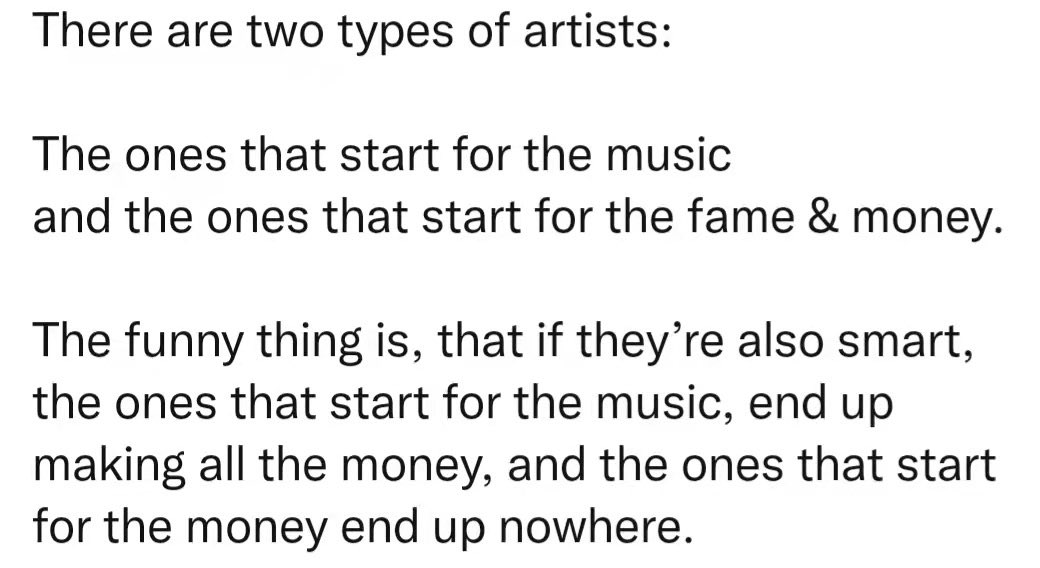 Couldn’t agree more! I believe it also applies to whoever wants to “make it” in Web3! #Mindset #music #MusicNFT #Web3