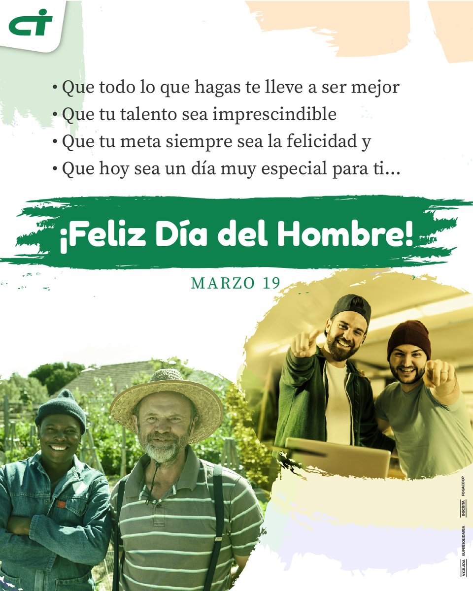 Hoy en Cooptenjo queremos homenajear a todos los hombres de nuestra región. Aquellos a quienes admiramos porque son ejemplo de vida en su papel de padre, esposo, hermano, amigo y mucho más. Gracias por su tenacidad, sabiduría, tolerancia, alegría, bondad y compañía.