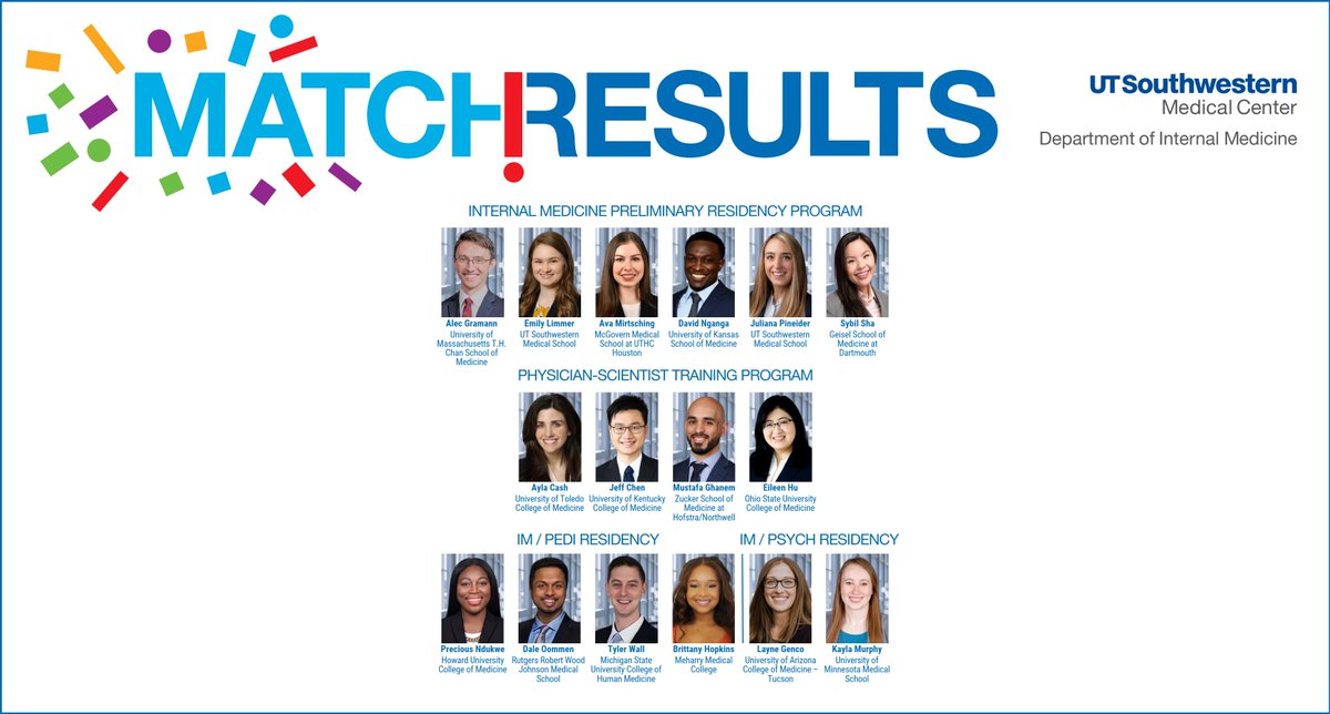 Meet the future of Internal Medicine, today. We congratulate and welcome our newest trainees! @DinoKazi @thomasjwang1 @UTSWNews #UTSWmatch #Match2022