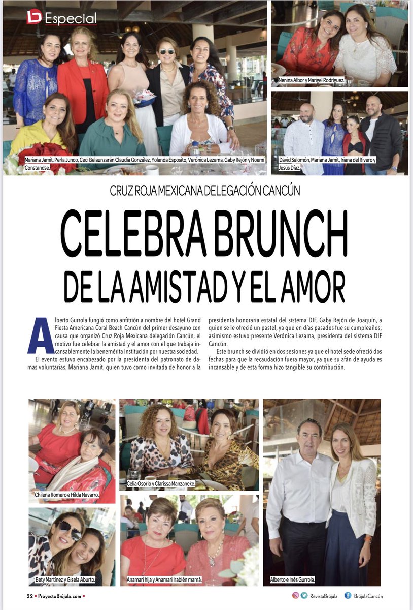 ProyectoBrujula's tweet photo. #Especial

La Cruz Roja Cancún celebra desayuno con causa en el hotel Fiesta Americana Coral Beach. El evento estuvo organizado por las Damas Voluntarias, y su presidenta Mariana Jamit.

👉 Páginas 22 y 23 https://t.co/feTnuGI5WO https://t.co/79IJzwVyUh