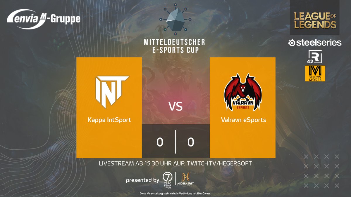 spreegital's tweet photo. ++ #MEC2022 - Halbfinale LOL ++
Um 15:30 Uhr werden @intSport1 und @ValravnEsport in die Kluft der Beschwörer eintreffen und nur einer kann ins Finale einziehen! 

Am Mikrofon begrüßen euch unsere jungen Götter @PumpkingPostet und @Ghostukun! 🎙️

📺: https://t.co/vYNrPHjAdd https://t.co/GyMuLJl0GT