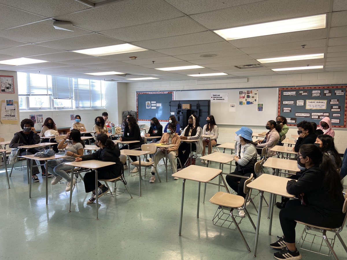 NWHS Leadership! MSP Presenters: Maimouna and Asantewaa talk about stereotypes with a full house of MCPS high school &amp; middle school students! <a href="/mspscholars/">Minority Scholars Program</a> <a href="/NorthwestJags/">NWJagsPrincipal</a> <a href="/MCPS/">MCPS</a> @DandreaJimmy