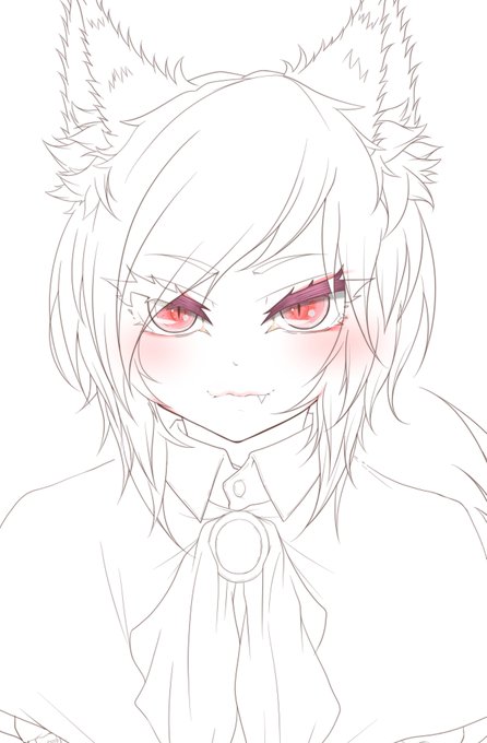 ちょっとこう、おじさんがなんの見返りも求めず笑顔でお小遣いあげたくなっちゃうような穢れのない整った影狼くんを描いてみようと思いまして・・・進捗どうでしょ? 