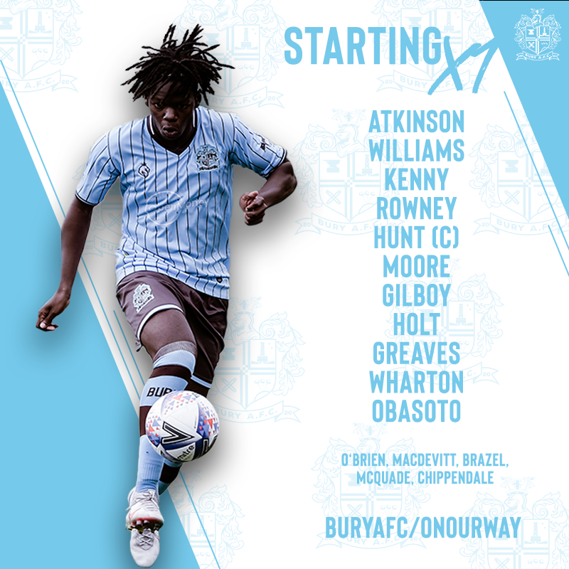 buryfc_women's tweet image. ⚪🔵𝑻𝑬𝑨𝑴 𝑵𝑬𝑾𝑺⚪🔵

Here is how your Bury AFC team lines up  to take on @BacupBoro.

Come On Bury! 

#3ToGo | #OnOurWay | #TogetherAsone