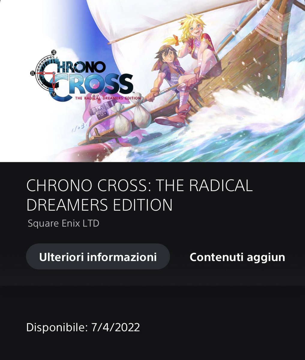 Would be nice knowing when exactly they’re going to drop  #ChronoCross preorders on PlayStation Store @chronogame https://t.co/mb0xqB2RR1