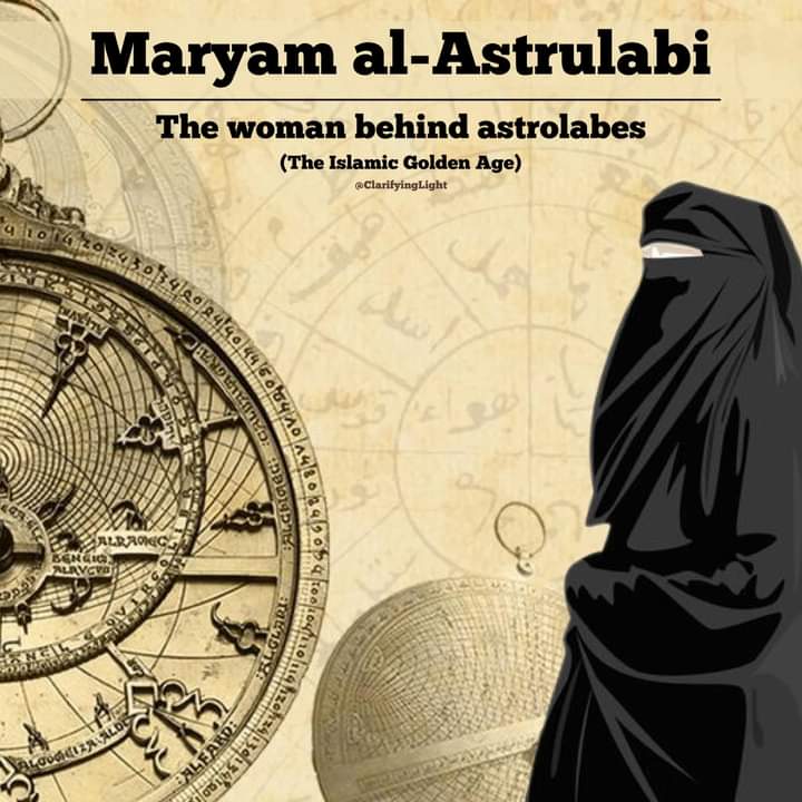 Being_Human777's tweet photo. Meet Maryam al-Asturlābiyya: The Muslim woman behind the 10th-century astrolabes.

She was born in Syria and known to have taken the craft of building astrolabes to the next level. An astrolabe is an ancient device used to measure time and the position of the sun and stars.+ https://t.co/zjxzqRQR5d