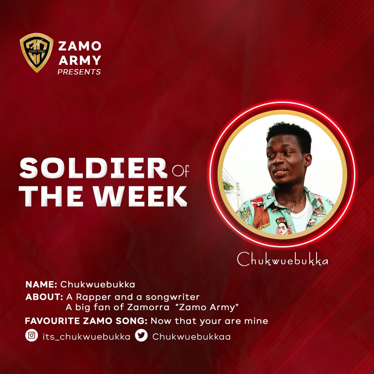 Chukwuebukkaa's tweet photo. Ahhh soldier of the week 💃
@Zamosings @ArmyZamorra you guys are the best ever #soldieroftheweek I don blow for zamo army ❤❤ https://t.co/XvGKddeiMG