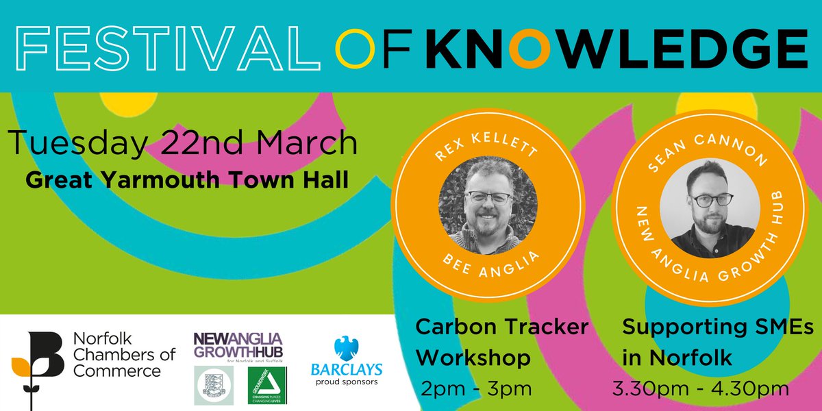 Come &amp; learn how to reduce your carbon footprint &amp; gain knowledge from <a href="/AngliaHub/">New Anglia Growth Hub</a> on how they support businesses in Norfolk at our FREE event on Tuesday.

Date: 22 March, 2022 -13:30 to 17:00
Venue: Supper Room, Great Yarmouth Town Hall

Free ticket eventbrite.co.uk/e/festival-of-…