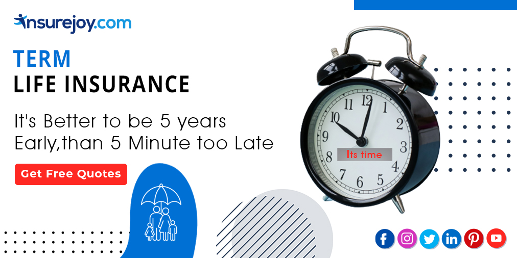 InsurejoyIndia's tweet image. 𝐓𝐞𝐫𝐦 𝐋𝐢𝐟𝐞 𝐈𝐧𝐬𝐮𝐫𝐚𝐧𝐜𝐞👨‍👩‍👧‍👦
“it’s better to be 5 years too early than 5 minutes too late.”
Get Free Quotes🖱: bit.ly/3jvswbr
#ComparePlans #TermInsurancePlan #Terminsuranceplans #LifeCover #TermLife #insurejoy