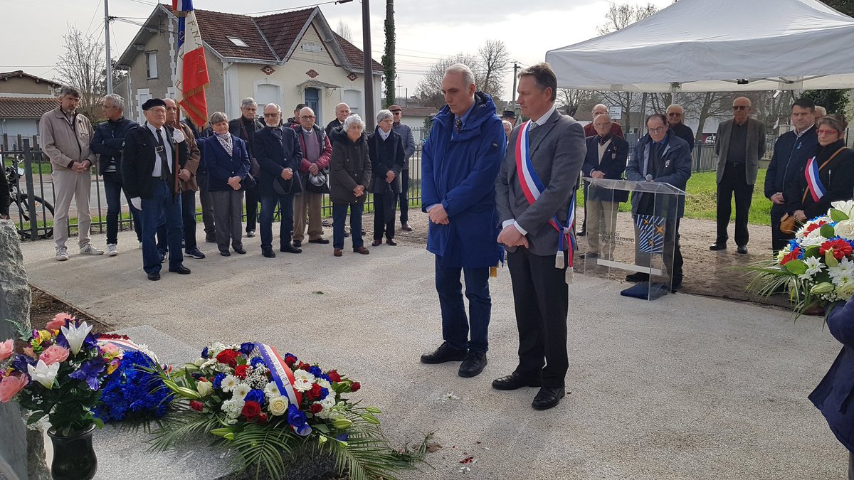 stmedard33160's tweet photo. [Hommage 🇫🇷]
Ce matin, en présence de M. le Maire Stéphane Delpeyrat-Vincent et de la Fnaca, cérémonie d'hommage pour la Journée nationale du souvenir et de recueillement à la mémoire des victimes civiles et militaires de la guerre d’Algérie et des combats en Tunisie et au Maroc. https://t.co/9TeGfpAb7A