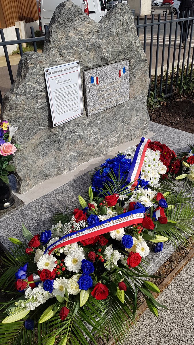 stmedard33160's tweet photo. [Hommage 🇫🇷]
Ce matin, en présence de M. le Maire Stéphane Delpeyrat-Vincent et de la Fnaca, cérémonie d'hommage pour la Journée nationale du souvenir et de recueillement à la mémoire des victimes civiles et militaires de la guerre d’Algérie et des combats en Tunisie et au Maroc. https://t.co/9TeGfpAb7A