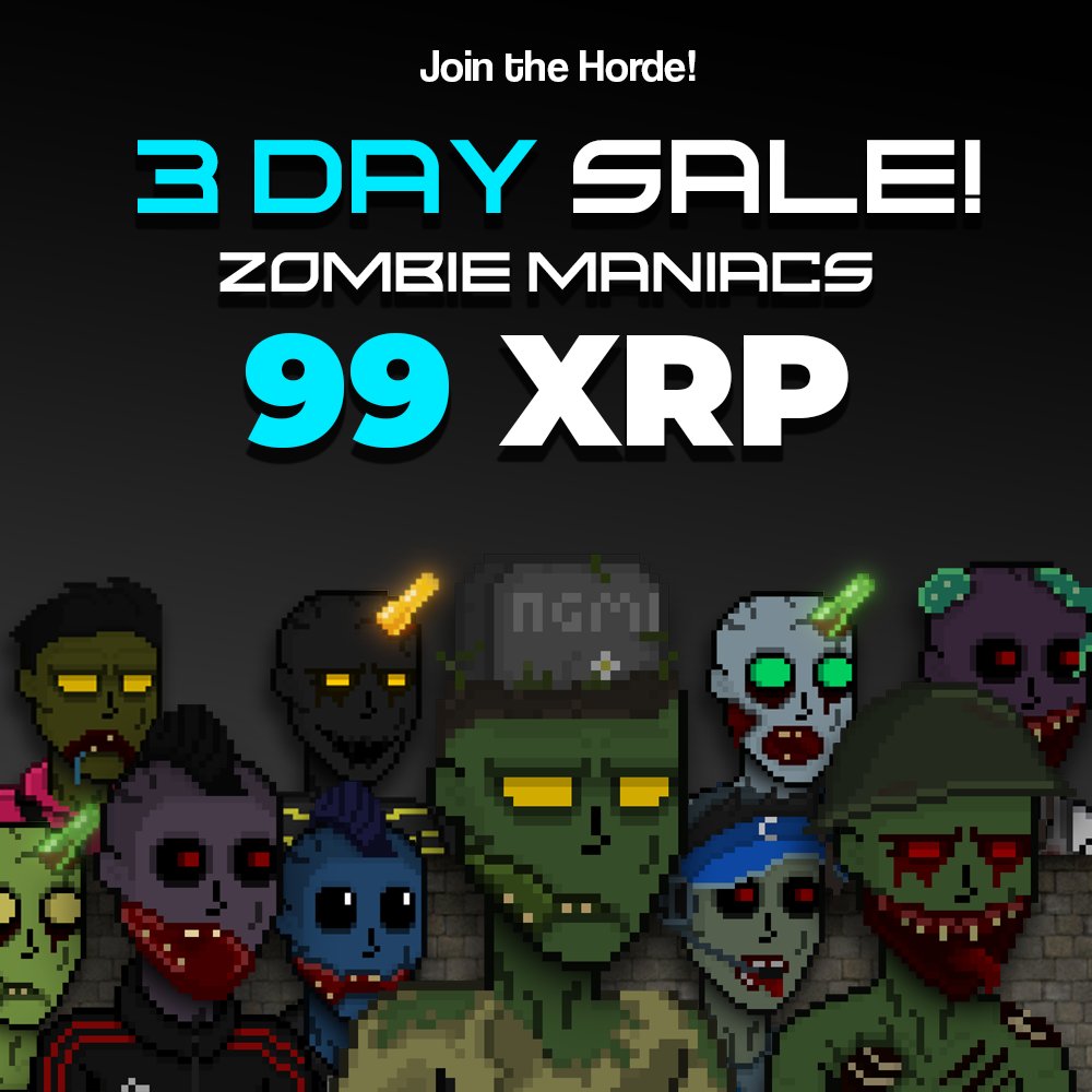 CrypticManiacs's tweet photo. 📢#NFTGiveaway + 3 Day SALE!

✅RT ♥ &amp; DM Wallet (must have Sologenic account)

✨3 Day Sale
✨All Zombie Maniacs
✨99 XRP
✨+ Giveaway

🔗https://t.co/jxVjmWGmFO

#NFTs #NFTcommunity https://t.co/sIoTVIy9NK