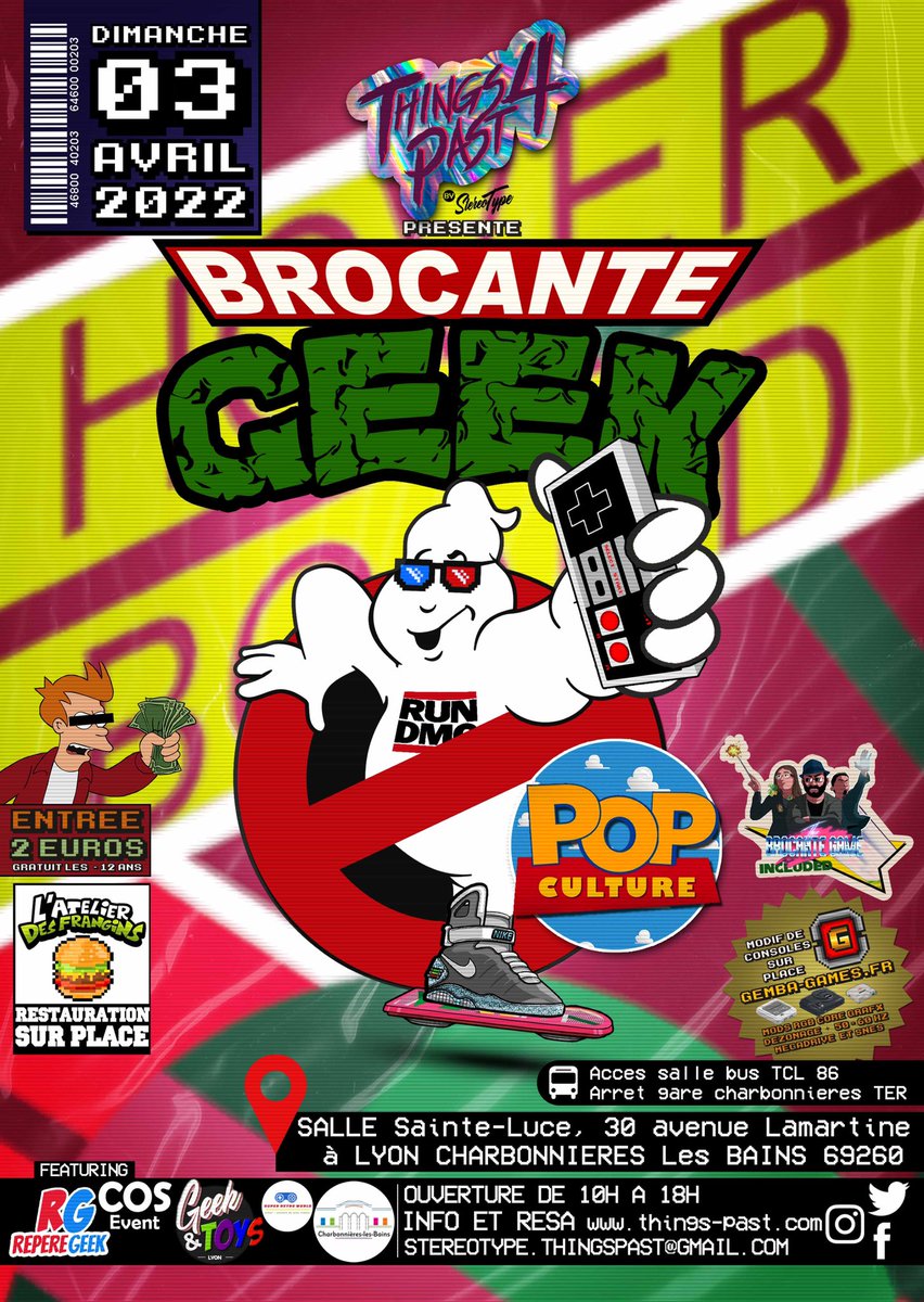 stereotypepast's tweet photo. ///Things past 4/// LA brocante geek et pop culture de Lyon -Charbonnieres les bains !!
RDV le dimanche 3 avril 2022 de 10h à 18h, entrée adulte 2€, gratuit pour les moins de 12 ans @stereotypepast #thingspast #brocantegeek #popculture #lyon https://t.co/ZISyTkzBUf