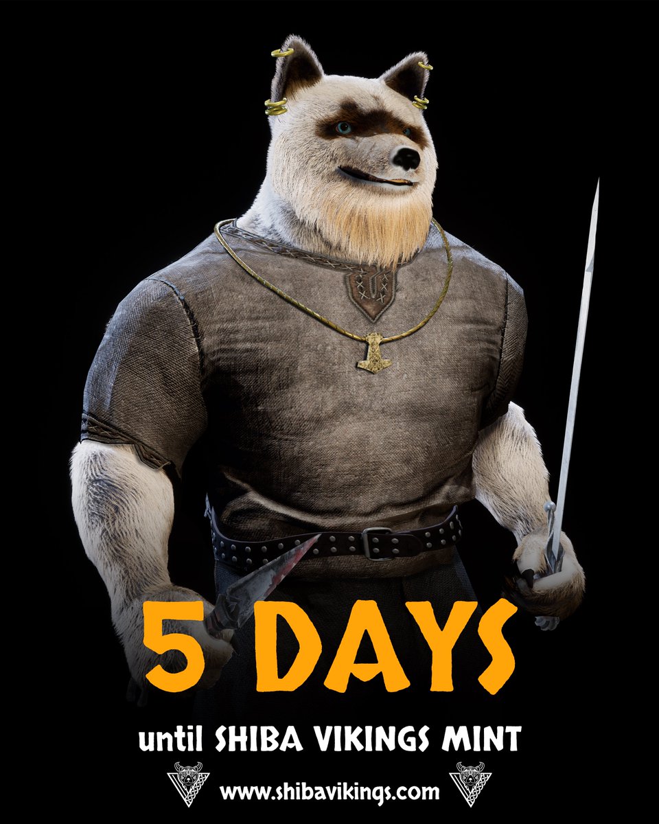The Shiba Vikings Clan will launch in 5 days 🔥🔥🔥 #shibavikings #nft
