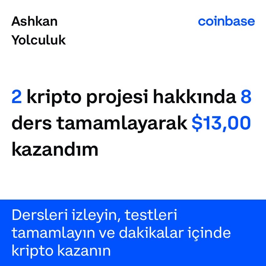 TalibAshkan's tweet photo. Şimdiye dek @Coinbase'de kripto hakkında bilgi edinerek $13,00 kazandım. Şu adresi ziyaret ederek ne kadar kazanabileceğini görebilirsin: https://t.co/gD5SVJ3Lwu https://t.co/thMD5Au3IN