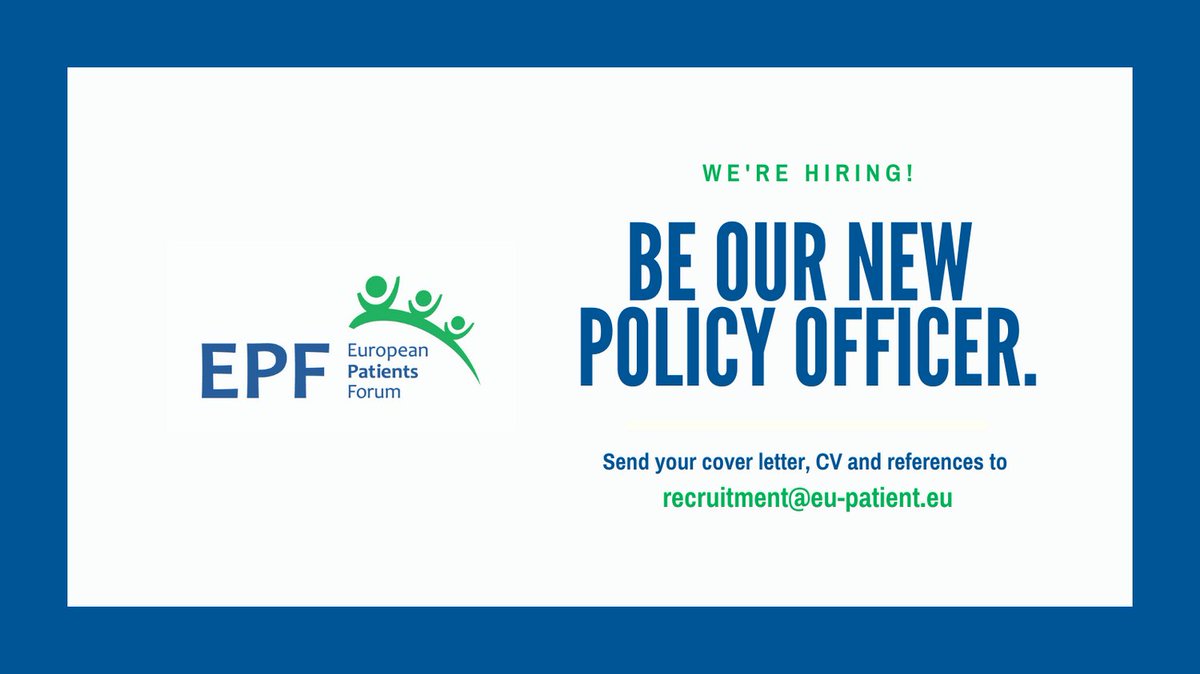 📢We are looking for a new Policy Officer with a focus on Digital Health ✨

Check the vacancy details here ⤵️ bit.ly/EPFjobs

Deadline for application is ⏰ 8 April 2022

Don't miss out on this opportunity!