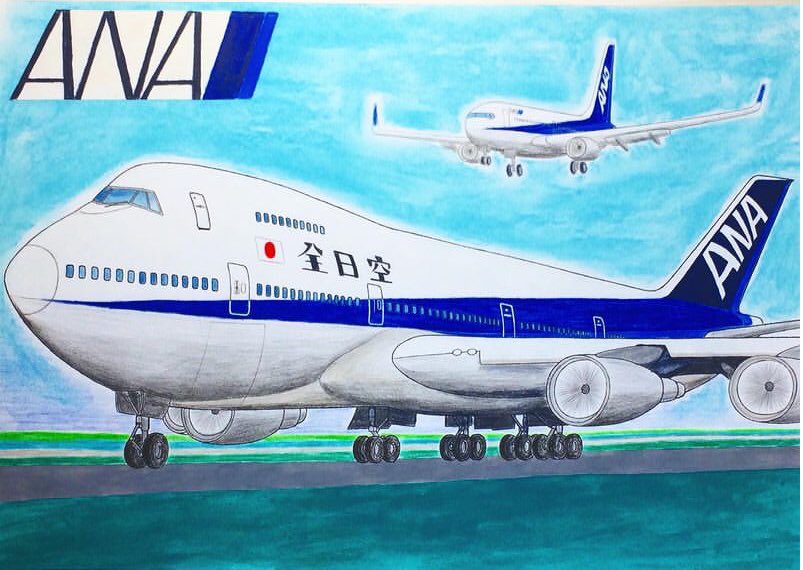 Twitter 上的 ガンプラ 鉄神様 しひろ しひろ イラスト コレクション ジャンル 乗り物 航空機 飛行機 全日空 全日本空輸 旅客機 ソラマニ ボーイング ボーイング747 対象機 ボーイング747 100 着陸姿勢の 裏隠し機体は ボーイング767 T Co