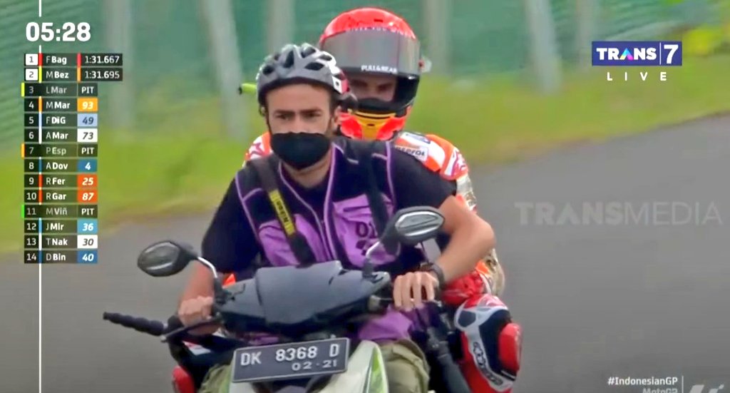 Barryfadlii's tweet image. Ini motor siapa si pajaknya mati #IndonesianGP