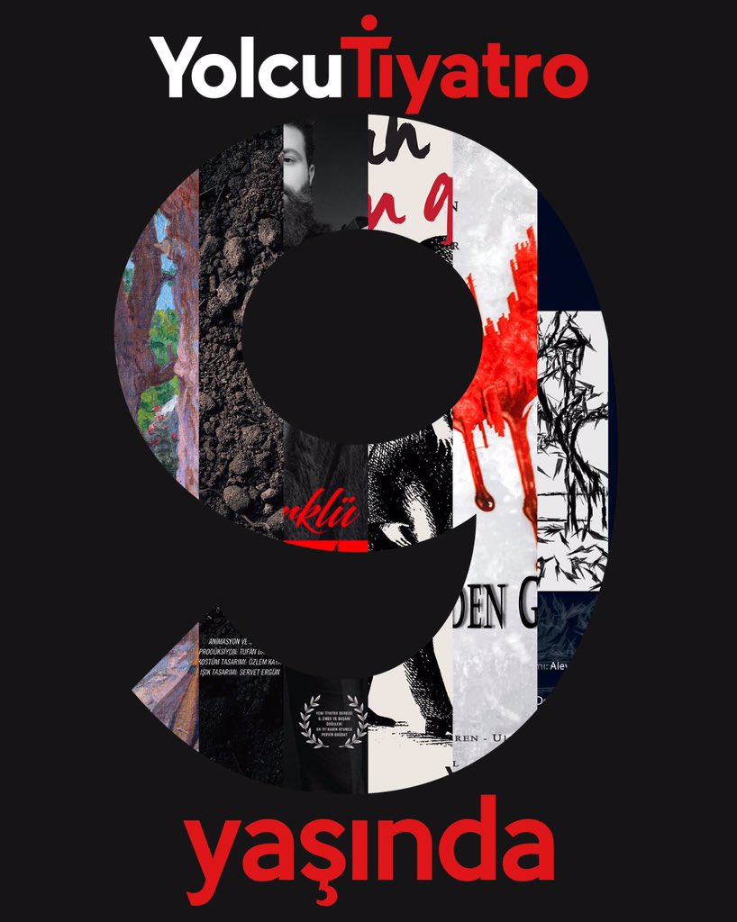 yolcutiyatro's tweet image. Yolcu Tiyatro 9 Yaşında!
Bugün yaş günümüzü Gomidas oyunumuzla kutlayacağız. 
9 yıl boyunca sahne üstünde ve arkasında emeği geçen 100’ün üzerindeki yol arkadaşımıza, seyircilerimize ve bize destek olan herkese teşekkürler.