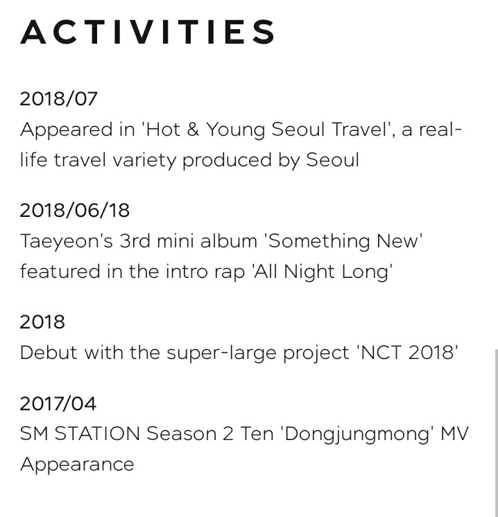 cxysdf's tweet photo. I just realized Lucas, who wasnt even in NCT since 2016 has the most activities record (alone with Doyoung) mentioned in SM new website. Hes not even with nct that long but still got the most activities further proves hes on demand since day 1
https://t.co/n4BK8fZJhd https://t.co/tXIEgrfeQV
