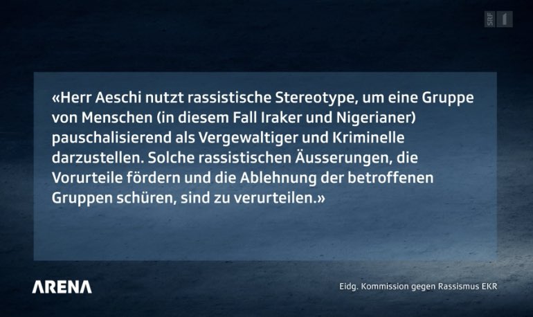 Klares Statement der EKR zur Causa @thomas_aeschi. Aber was bedeutet 'verurteilen'? Ich befürchte: Nichts. Der Shitstorm ist vorüber; die Medien widmen sich anderen Themen; Aeschi und die @SVPch halten an ihrem Gaslighting fest. Die Folge: Hass wird weiter normalisiert.